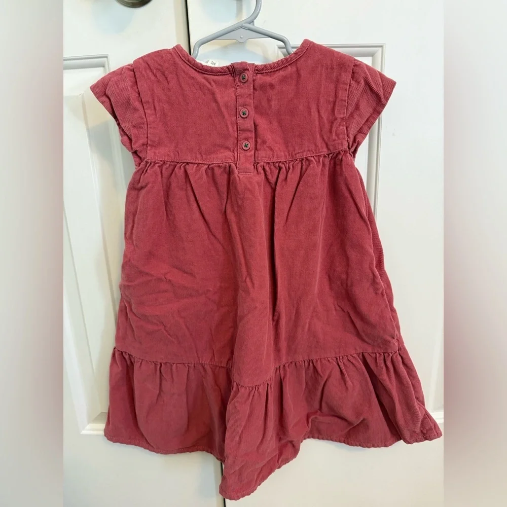 Mini Boden Dusty Rose Corduroy Dress with a floral cotton lining 5-6 Years